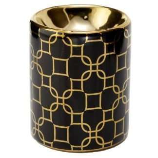Petit brûleur à huile en céramique géométrique Eden Métal Gold
